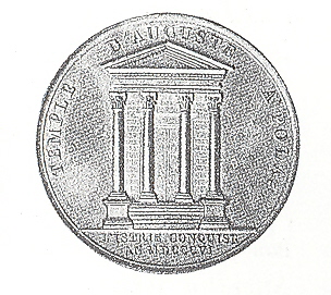 Medaglia commemorativa con il tempio di Pola